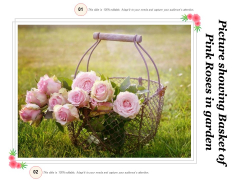 Picture Showing Basket Of Pink Roses In Garden Ppt PowerPoint Presentation Styles Template PDF