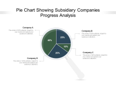 Pie Chart Showing Subsidiary Companies Progress Analysis Ppt PowerPoint Presentation Slides Example Topics PDF Pie Chart Showing Subsidiary Companies Progress Analysis Ppt PowerPoint Presentation Slides Example Topics PDF