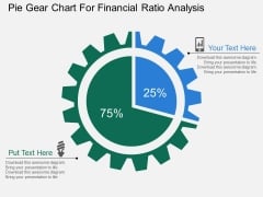 Pie Gear Chart For Financial Ratio Analysis Powerpoint Templates