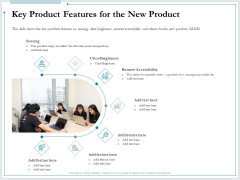 Pitch Deck For Raising Funds From Product Crowdsourcing Key Product Features For The New Product Information PDF