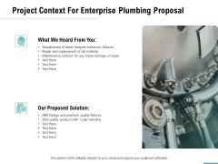 Plumbing Sanitary Works Project Context For Enterprise Plumbing Proposal Graphics PDF Plumbing Sanitary Works Project Context For Enterprise Plumbing Proposal Graphics PDF