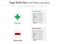 Plus Minus Signs To Define Pros And Cons Powerpoint Template
