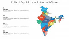 Political Republic Of India Map With States Ppt PowerPoint Presentation File Examples PDF