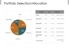 Portfolio Selection Allocation Template 1 Ppt PowerPoint Presentation Rules Portfolio Selection Allocation Template 1 Ppt PowerPoint Presentation Rules