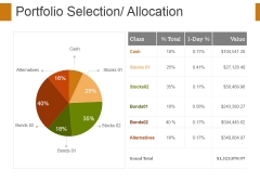 Portfolio Selection Allocation Template 2 Ppt PowerPoint Presentation Layouts Show Portfolio Selection Allocation Template 2 Ppt PowerPoint Presentation Layouts Show