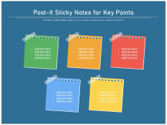 Post It Sticky Notes For Key Points Ppt PowerPoint Presentation File Design Ideas PDF