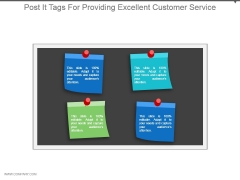 Post It Tags For Providing Excellent Customer Service Ppt Examples