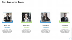 Pre Seed Funding Deck Our Awesome Team Brochure PDF Pre Seed Funding Deck Our Awesome Team Brochure PDF