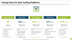 Pricing Plans For Best Texting Platforms Diagrams PDF Pricing Plans For Best Texting Platforms Diagrams PDF