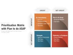 Prioritisation Matrix With Plan To Do Asap Ppt PowerPoint Presentation File Guidelines PDF