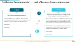 Problem And Recommendation 1 Lack Of Business Process Improvement Introduction PDF Problem And Recommendation 1 Lack Of Business Process Improvement Introduction PDF