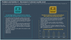 Problem And Solution 4 Decrease In Customer Loyalty Level Ppt Picture PDF
