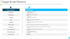 Product Kick Off Strategy Target Buyer Persona Professional PDF