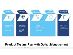 Product Testing Plan With Defect Management Ppt PowerPoint Presentation Gallery Maker PDF Product Testing Plan With Defect Management Ppt PowerPoint Presentation Gallery Maker PDF