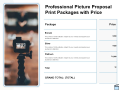 Professional Picture Proposal Professional Picture Proposal Print Packages With Price Ppt Slides Graphics PDF