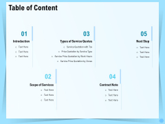 Professional Quotation Estimation Solutions Table Of Content Brochure PDF Professional Quotation Estimation Solutions Table Of Content Brochure PDF