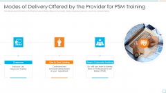 Professional Scrum Master Certification Modes Of Delivery Offered By The Provider For PSM Training Pictures PDF Professional Scrum Master Certification Modes Of Delivery Offered By The Provider For PSM Training Pictures PDF