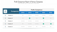 Profit Comparison Report Of Various Companies Ppt Professional Display PDF