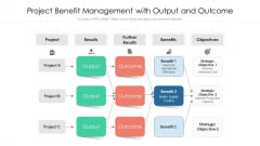 Project Benefit Management With Output And Outcome Ppt PowerPoint Presentation Gallery Icon PDF