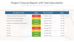 Project Closure Report With Task Description Ppt Information PDF Project Closure Report With Task Description Ppt Information PDF