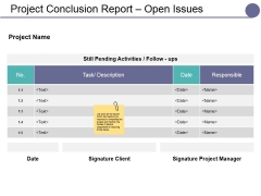 Project Conclusion Report Open Issues Ppt PowerPoint Presentation Styles Background Images Project Conclusion Report Open Issues Ppt PowerPoint Presentation Styles Background Images