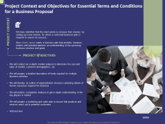Project Context And Objectives For Essential Terms And Conditions For A Business Proposal Slides PDF Project Context And Objectives For Essential Terms And Conditions For A Business Proposal Slides PDF