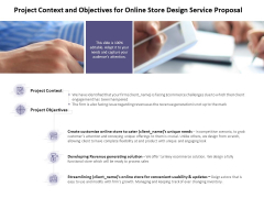 Project Context And Objectives For Online Store Design Service Proposal Ppt PowerPoint Presentation Show Design Inspiration