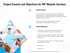 Project Context And Objectives For WP Website Services Ppt PowerPoint Presentation Graphics