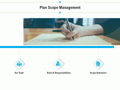 Project Deliverables Outline Plan Scope Management Ppt Layouts Information PDF