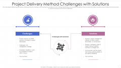 Project Delivery Method Challenges With Solutions Brochure PDF Project Delivery Method Challenges With Solutions Brochure PDF