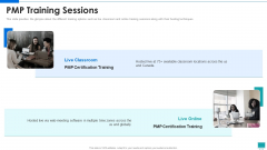 Project Development Expert IT PMP Training Sessions Ppt PowerPoint Presentation File Outline PDF