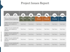 Project Issues Report Ppt PowerPoint Presentation Slide Download