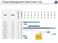 Project Management Gantt Chart Ppt PowerPoint Presentation Icon Example