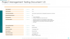 Project Management Professional Documentation Requirements IT Project Management Testing Document Created Sample PDF