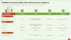 Project Management Under Supervision Detailed Communication Plan With Goal And Audience Download PDF Project Management Under Supervision Detailed Communication Plan With Goal And Audience Download PDF
