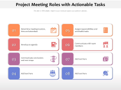 Project Meeting Roles With Actionable Tasks Ppt PowerPoint Presentation Gallery Background PDF Project Meeting Roles With Actionable Tasks Ppt PowerPoint Presentation Gallery Background PDF