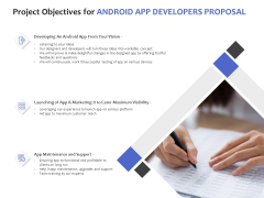 Project Objectives For Android App Developers Proposal Ppt PowerPoint Presentation File Images