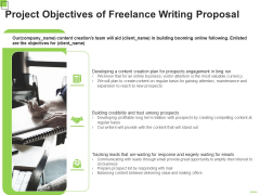 Project Objectives Of Freelance Writing Proposal Ppt Gallery Clipart PDF