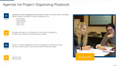 Project Organizing Playbook Agenda For Project Organizing Playbook Portrait PDF Project Organizing Playbook Agenda For Project Organizing Playbook Portrait PDF