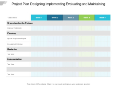 Project Plan Designing Implementing Evaluating And Maintaining Ppt PowerPoint Presentation Ideas Design Templates Project Plan Designing Implementing Evaluating And Maintaining Ppt PowerPoint Presentation Ideas Design Templates