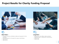 Project Results For Charity Funding Proposal Ppt PowerPoint Presentation Ideas Show
