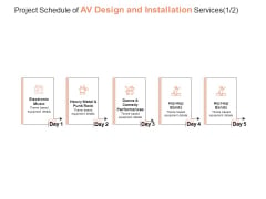 Project Schedule Of AV Design And Installation Services Hip Hop Ppt PowerPoint Presentation Pictures Visual Aids
