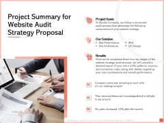 Project Summary For Website Audit Strategy Proposal Ppt Slides Example Topics PDF Project Summary For Website Audit Strategy Proposal Ppt Slides Example Topics PDF