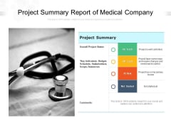 Project Summary Report Of Medical Company Ppt PowerPoint Presentation Professional Samples PDF