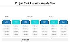Project Task List With Weekly Plan Ppt Infographic Template Graphic Tips PDF Project Task List With Weekly Plan Ppt Infographic Template Graphic Tips PDF