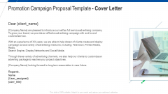 Promotion Campaign Proposal Template Cover Letter Ppt Icon Slideshow PDF