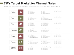 Promotional Channels And Action Plan For Increasing Revenues 7 Ps Target Market For Channel Sales Infographics PDF Promotional Channels And Action Plan For Increasing Revenues 7 Ps Target Market For Channel Sales Infographics PDF