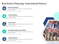 Property Investment Strategies Real Estate Financing Conventional Sources Ppt PowerPoint Presentation Inspiration Images PDF Property Investment Strategies Real Estate Financing Conventional Sources Ppt PowerPoint Presentation Inspiration Images PDF