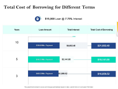 Property Investment Strategies Total Cost Of Borrowing For Different Terms Ppt PowerPoint Presentation Show Smartart PDF Property Investment Strategies Total Cost Of Borrowing For Different Terms Ppt PowerPoint Presentation Show Smartart PDF