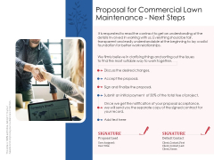 Proposal For Commercial Lawn Maintenance Next Steps Ppt Infographics Brochure PDF Proposal For Commercial Lawn Maintenance Next Steps Ppt Infographics Brochure PDF